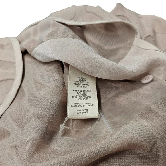 Rebecca Taylor Liger Silk Blend Long Sleeve  Blouse Size 2 in Sleek - Picture 9 of 10